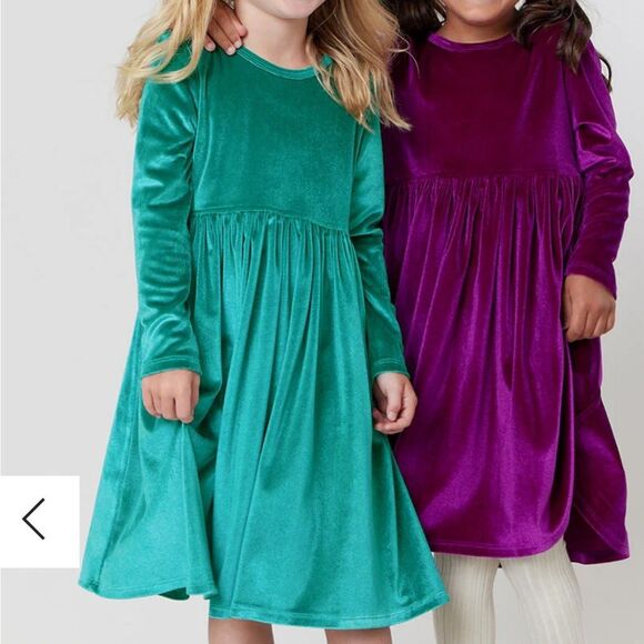 Pink Chicken Green Velour Steph Dress Size 5 Year - Picture 1 of 7